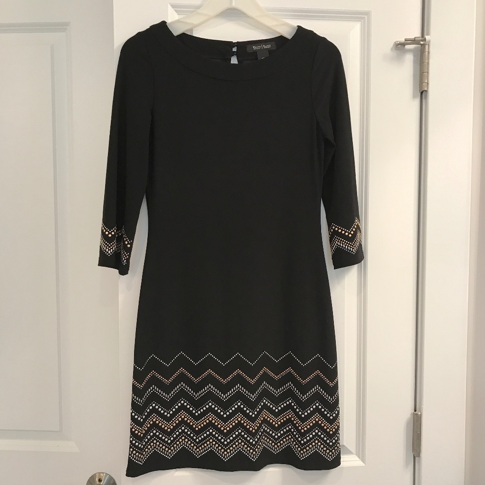 WHBM Spandex blend Shift Dress with Metallic Beads